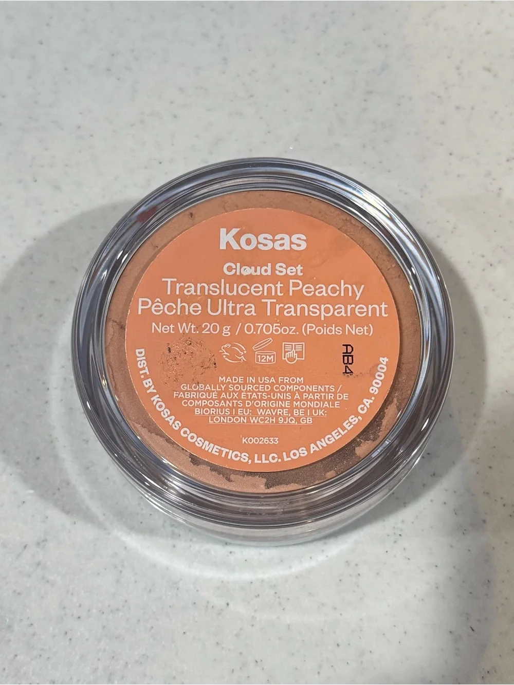 Kosas Cloud Set Translucent Loose Setting Powder Peachy